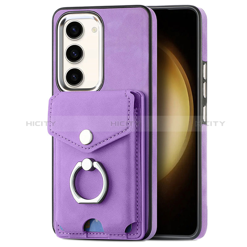 Custodia Silicone Morbida In Pelle Cover SD7 per Samsung Galaxy S22 5G Lavanda