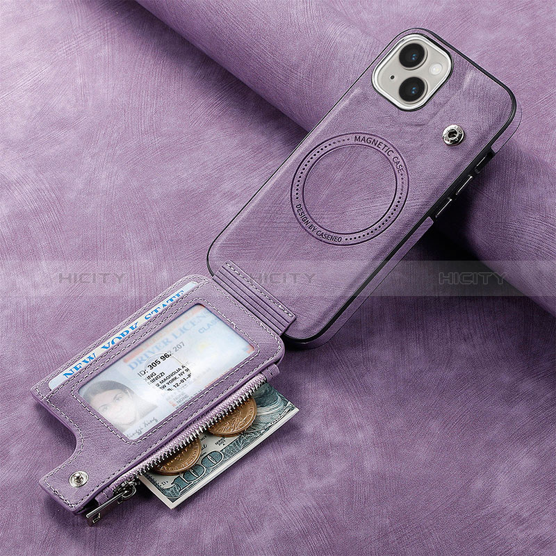 Custodia Silicone Morbida In Pelle Cover SD9 per Apple iPhone 13 Lavanda