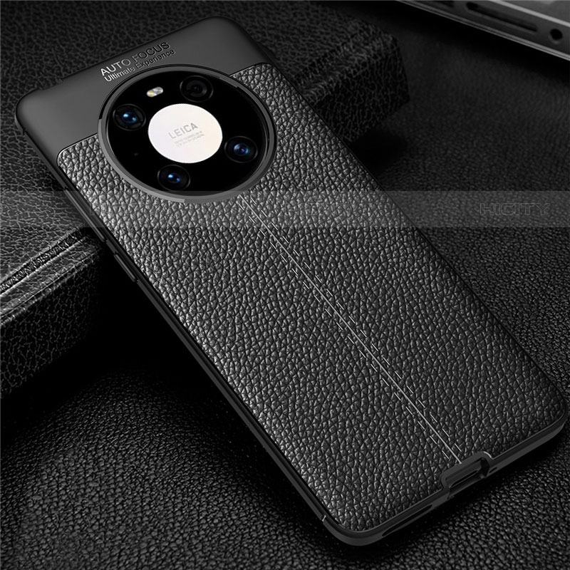 Custodia Silicone Morbida In Pelle Cover U01 per Huawei Mate 40E Pro 4G Nero