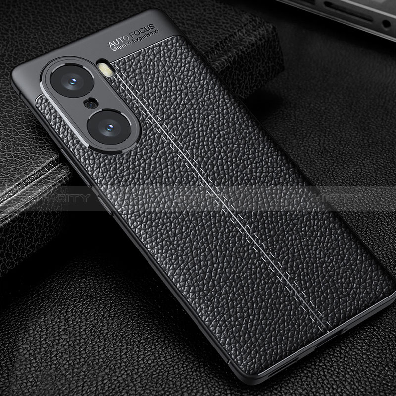 Custodia Silicone Morbida In Pelle Cover WL1 per Huawei Honor 60 5G Nero