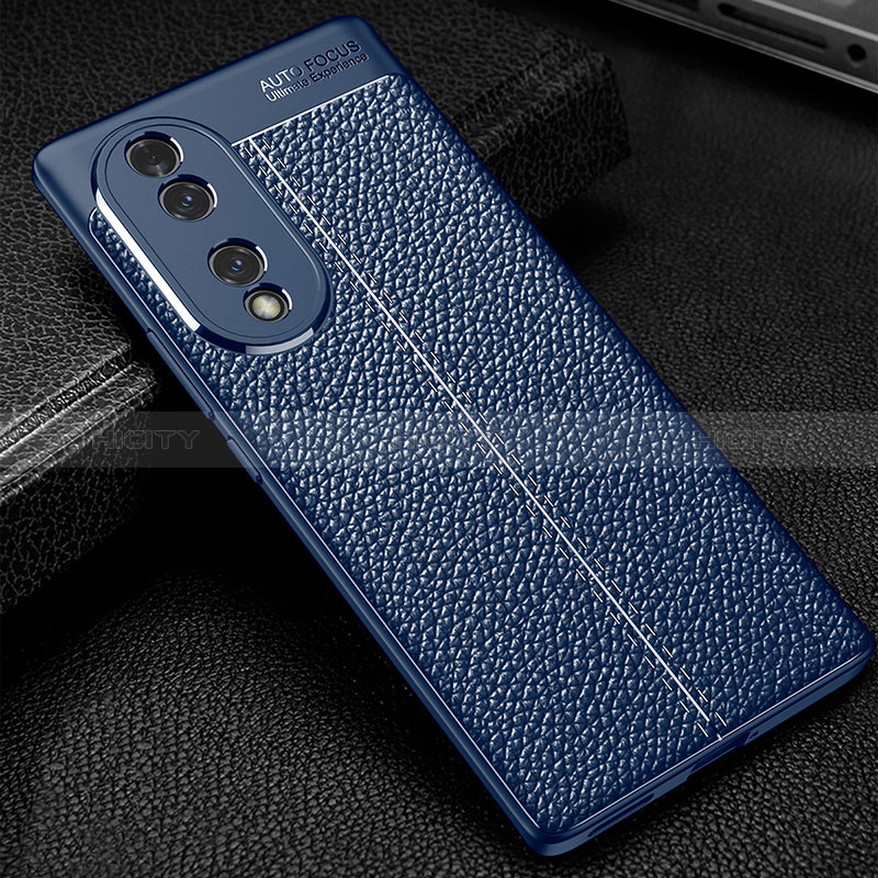 Custodia Silicone Morbida In Pelle Cover WL1 per Huawei Honor 70 5G Blu