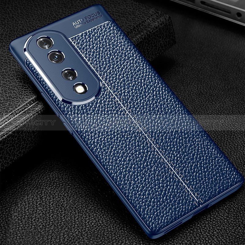 Custodia Silicone Morbida In Pelle Cover WL1 per Huawei Honor 70 Pro 5G Blu