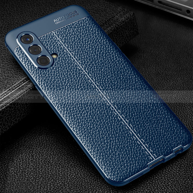 Custodia Silicone Morbida In Pelle Cover WL1 per OnePlus Nord CE 5G Blu