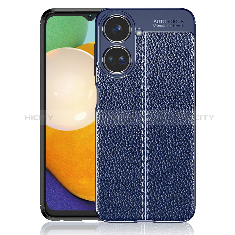 Custodia Silicone Morbida In Pelle Cover WL1 per Realme 10 Pro 5G Blu