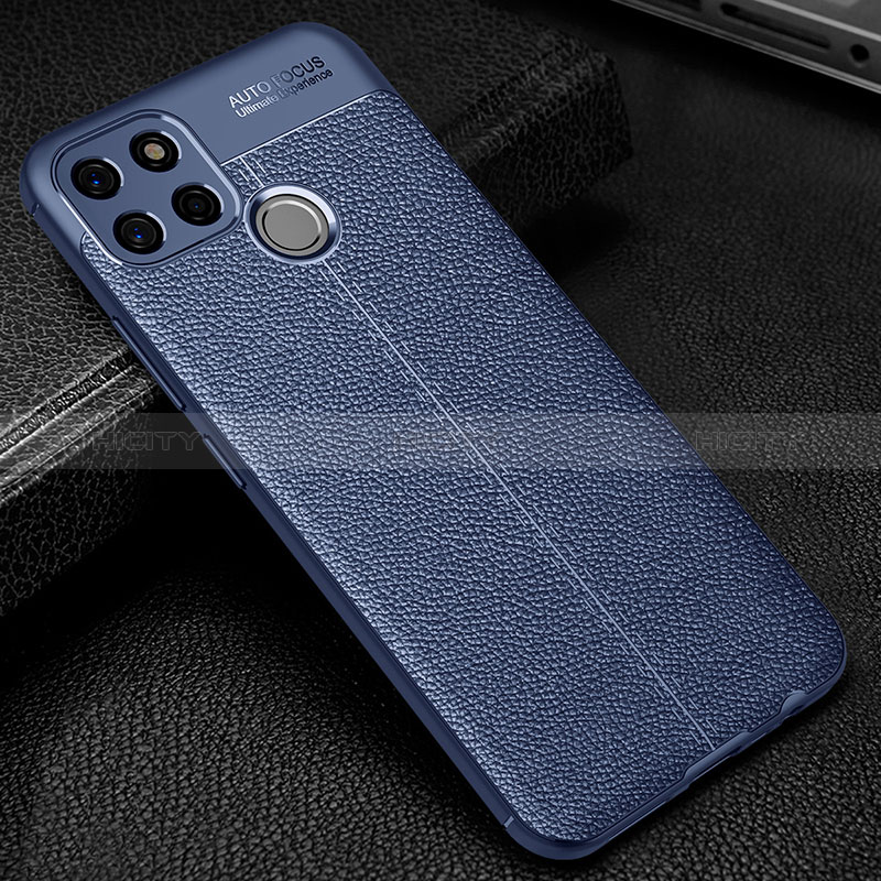 Custodia Silicone Morbida In Pelle Cover WL1 per Realme 7i RMX2193 Blu