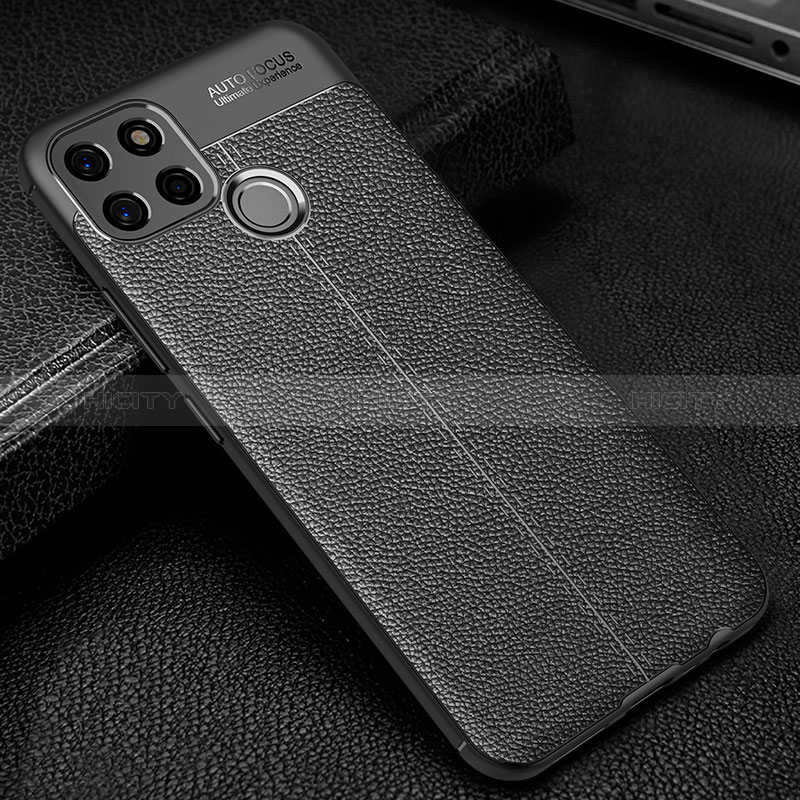 Custodia Silicone Morbida In Pelle Cover WL1 per Realme C12 Nero