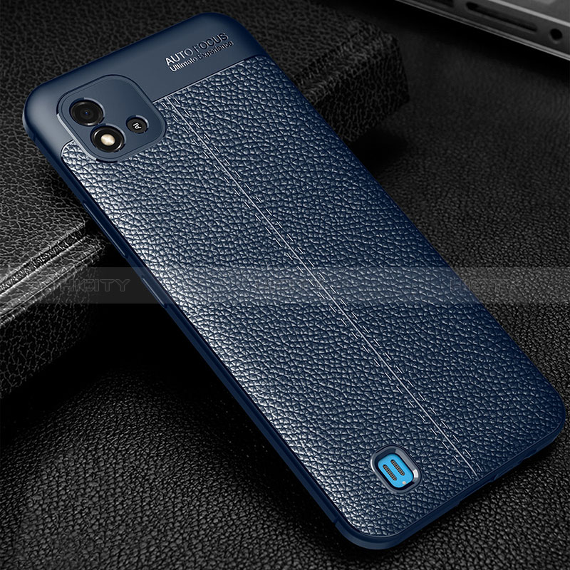 Custodia Silicone Morbida In Pelle Cover WL1 per Realme C20A Blu