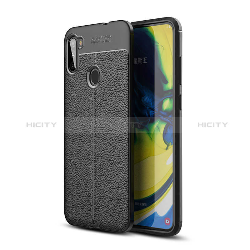 Custodia Silicone Morbida In Pelle Cover WL1 per Samsung Galaxy A11 Nero