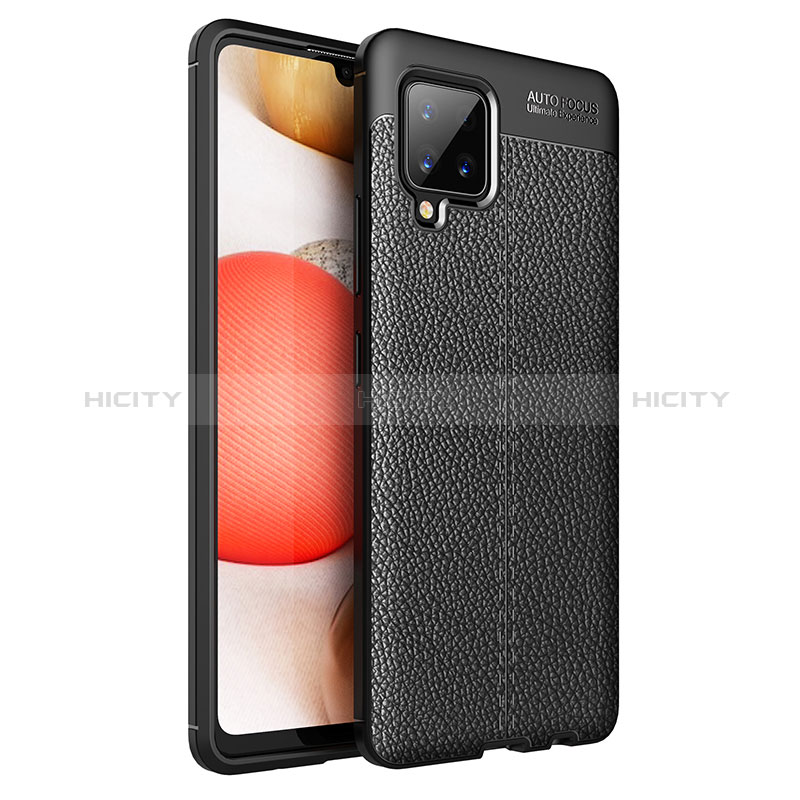 Custodia Silicone Morbida In Pelle Cover WL1 per Samsung Galaxy A42 5G Nero