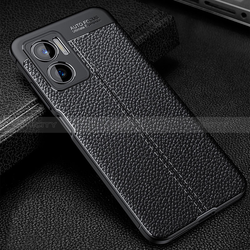 Custodia Silicone Morbida In Pelle Cover WL1 per Xiaomi Redmi 10 5G Nero