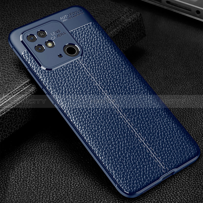 Custodia Silicone Morbida In Pelle Cover WL1 per Xiaomi Redmi 10 India Blu