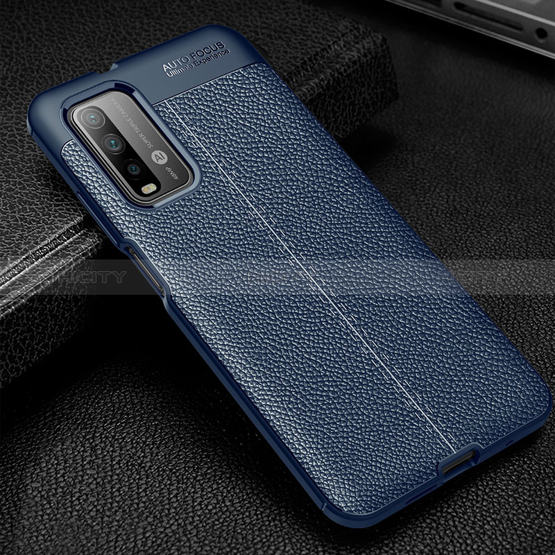 Custodia Silicone Morbida In Pelle Cover WL1 per Xiaomi Redmi 9 Power Blu