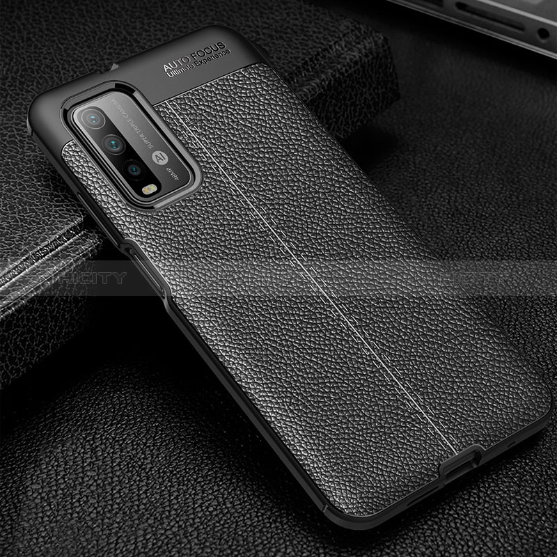 Custodia Silicone Morbida In Pelle Cover WL1 per Xiaomi Redmi 9 Power Nero