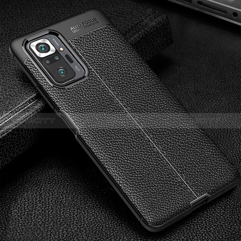 Custodia Silicone Morbida In Pelle Cover WL1 per Xiaomi Redmi Note 10 Pro Max Nero