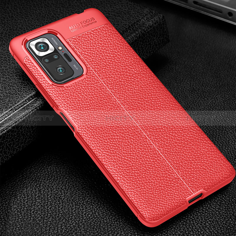 Custodia Silicone Morbida In Pelle Cover WL1 per Xiaomi Redmi Note 10 Pro Max Rosso