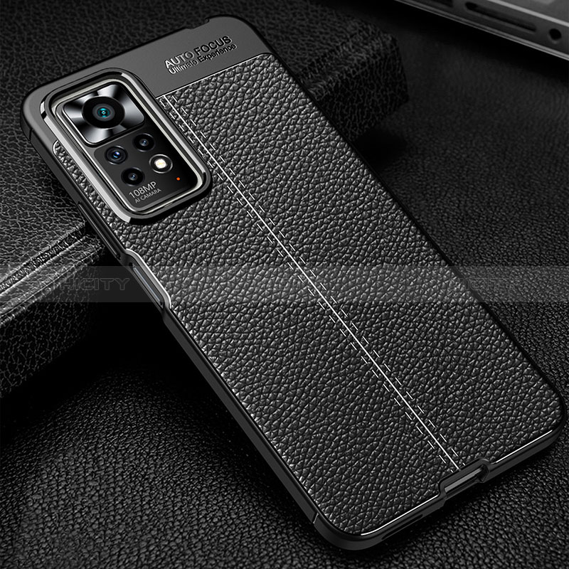 Custodia Silicone Morbida In Pelle Cover WL1 per Xiaomi Redmi Note 11 Pro 4G Nero