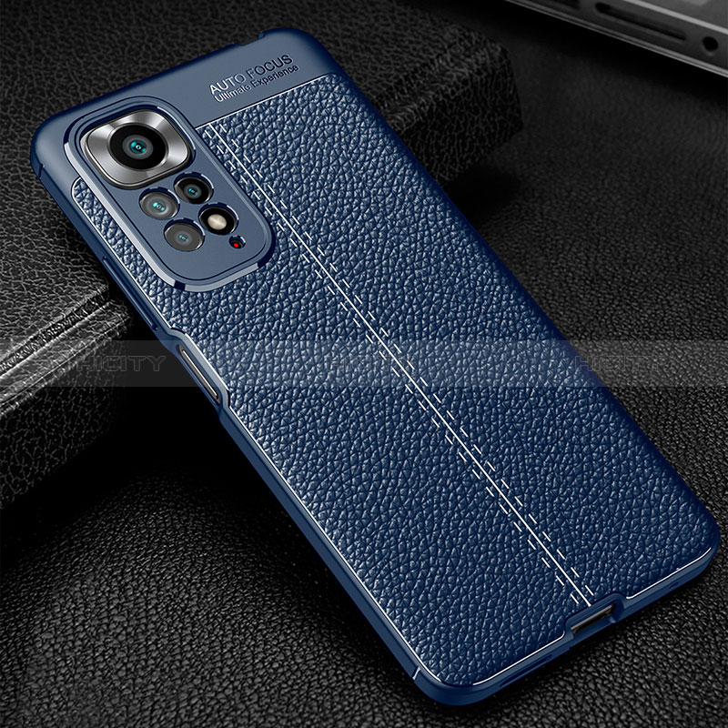 Custodia Silicone Morbida In Pelle Cover WL1 per Xiaomi Redmi Note 11S 4G Blu