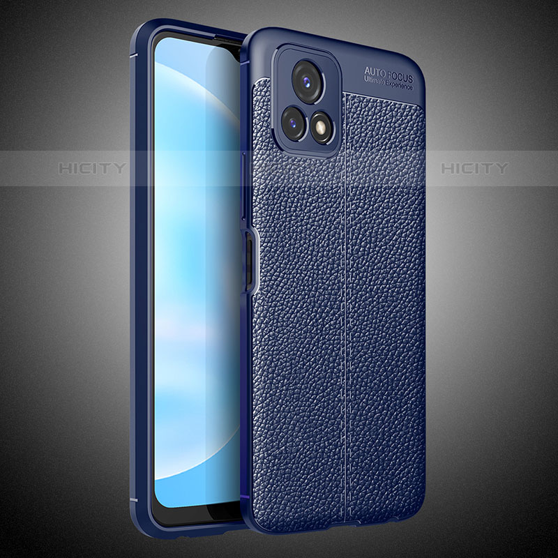 Custodia Silicone Morbida In Pelle Cover WL2 per Vivo Y54s 5G Blu