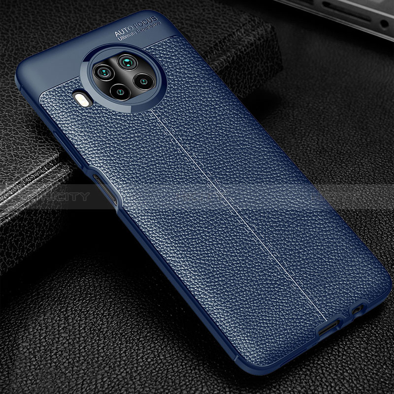 Custodia Silicone Morbida In Pelle Cover WL2 per Xiaomi Mi 10i 5G Blu