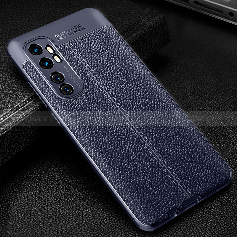 Custodia Silicone Morbida In Pelle Cover WL2 per Xiaomi Mi Note 10 Lite Blu