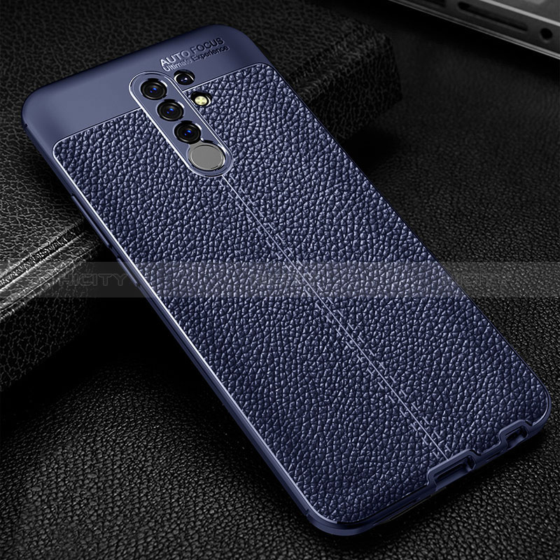 Custodia Silicone Morbida In Pelle Cover WL2 per Xiaomi Redmi 9 Blu