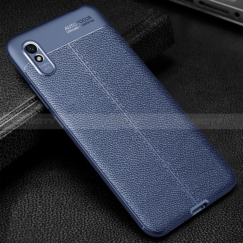 Custodia Silicone Morbida In Pelle Cover WL2 per Xiaomi Redmi 9A Blu