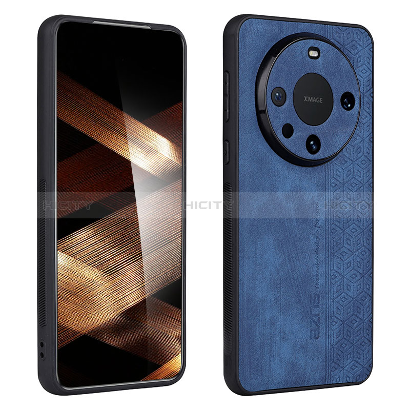 Custodia Silicone Morbida In Pelle Cover YZ1 per Huawei Mate 60 Blu