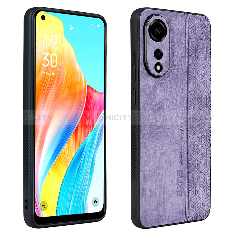 Custodia Silicone Morbida In Pelle Cover YZ1 per Oppo A78 4G Lavanda