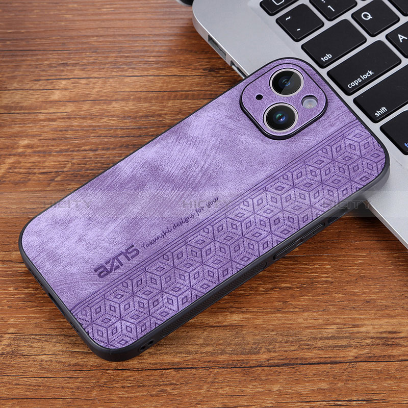 Custodia Silicone Morbida In Pelle Cover YZ2 per Apple iPhone 14 Pro Lavanda