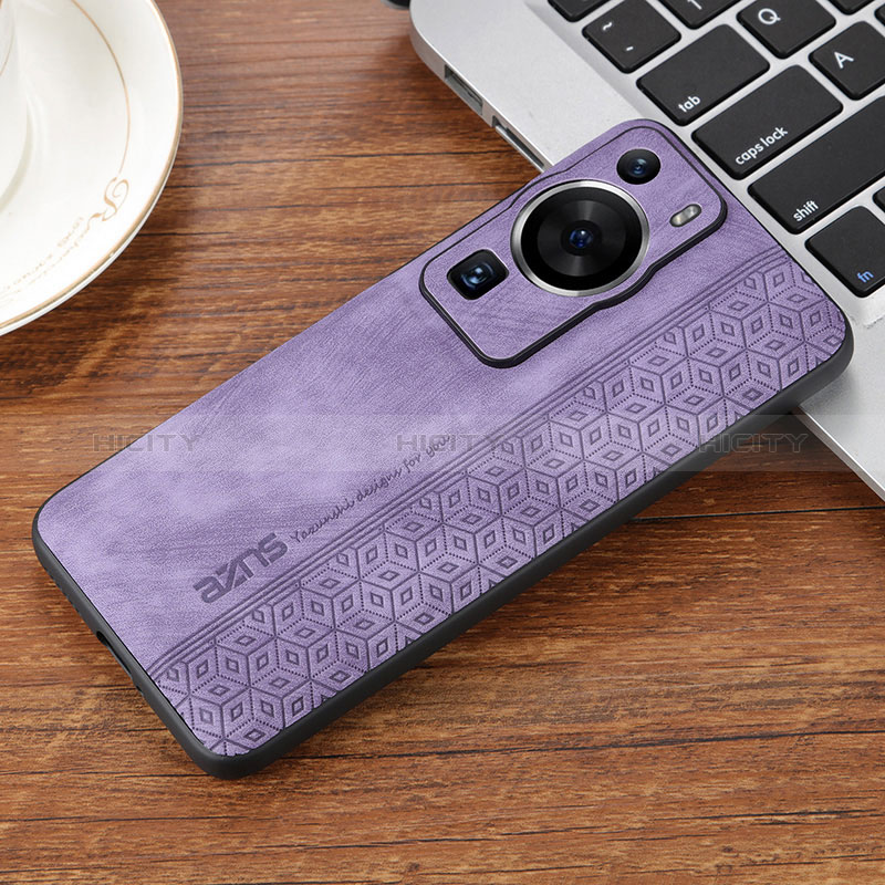 Custodia Silicone Morbida In Pelle Cover YZ2 per Huawei P60 Lavanda