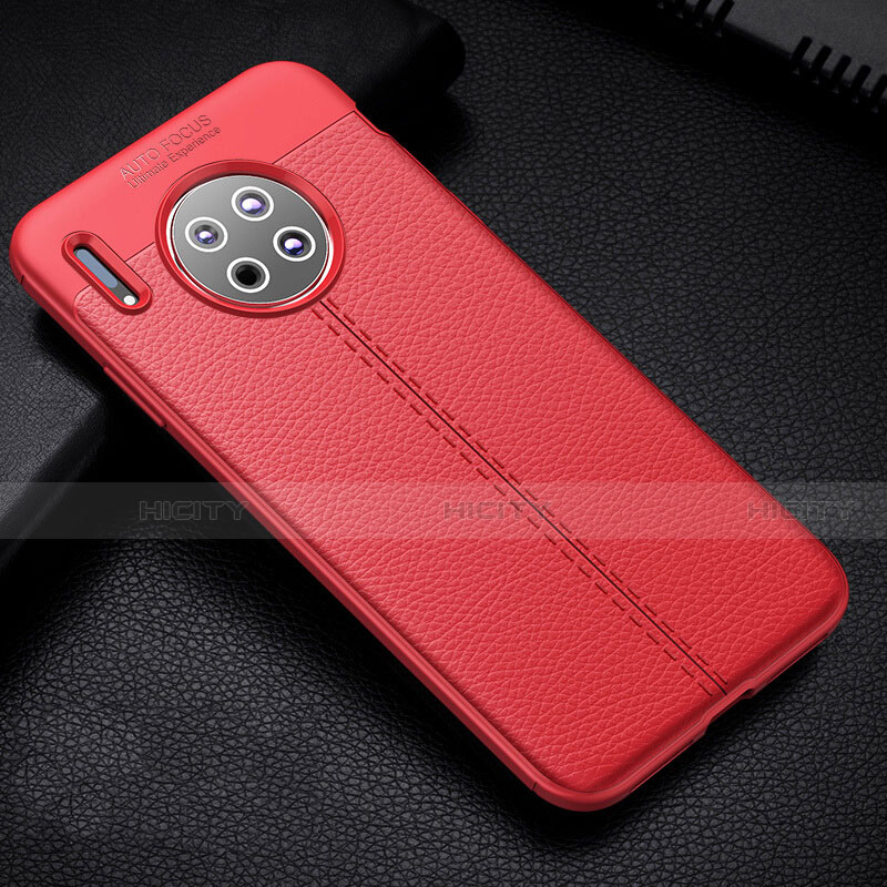 Custodia Silicone Morbida In Pelle Cover Z03 per Huawei Mate 30 5G Rosso