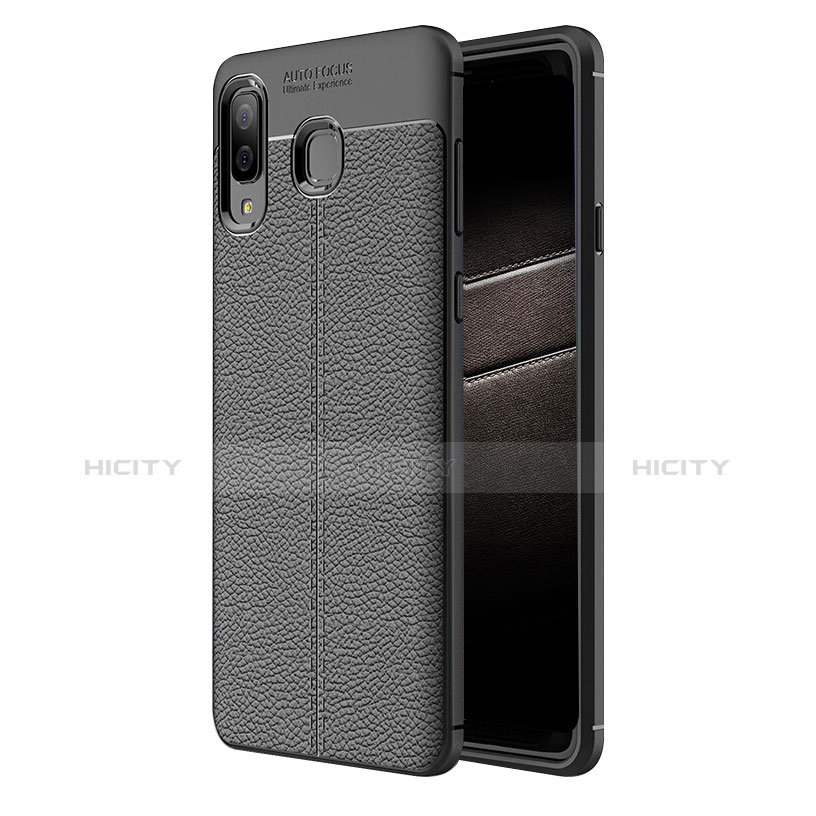 Custodia Silicone Morbida In Pelle K01 per Samsung Galaxy A8 Star Nero