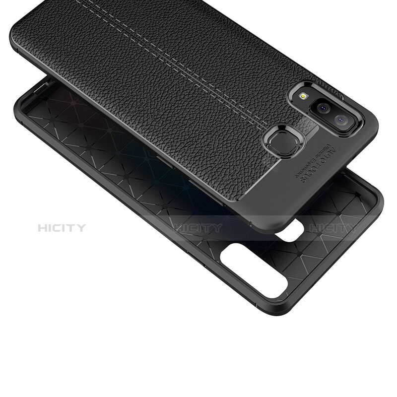 Custodia Silicone Morbida In Pelle K01 per Samsung Galaxy A8 Star Nero