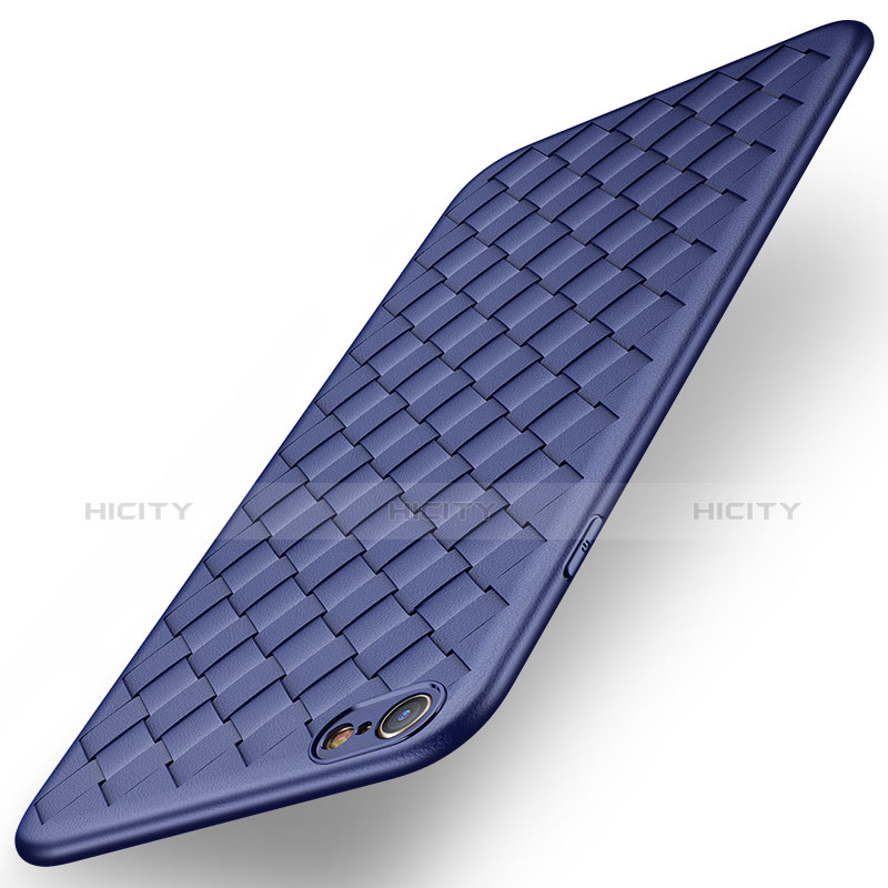 Custodia Silicone Morbida In Pelle per Apple iPhone 6 Blu