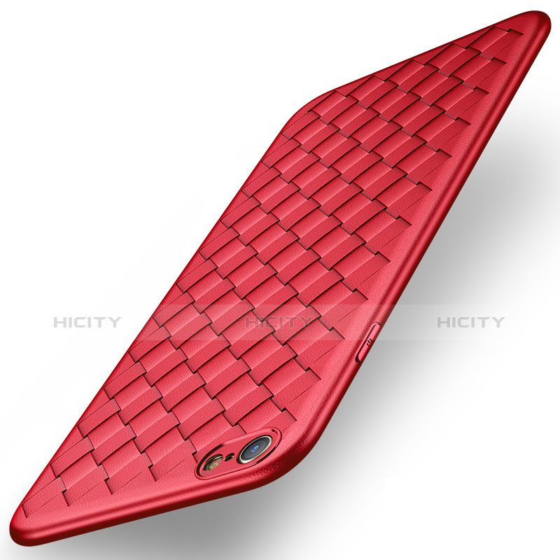 Custodia Silicone Morbida In Pelle per Apple iPhone 6 Rosso