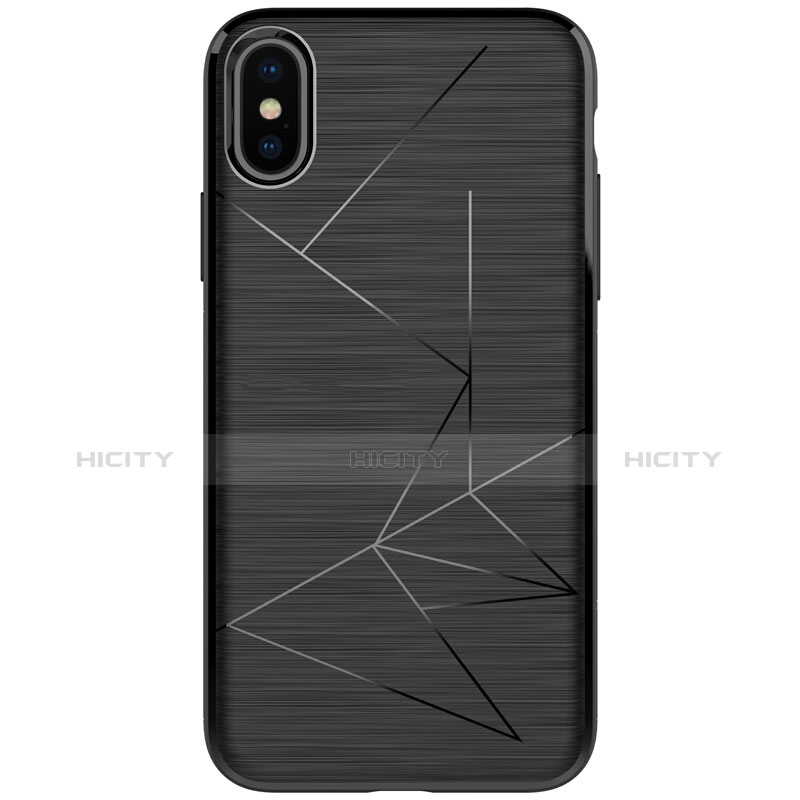 Custodia Silicone Morbida Line R01 per Apple iPhone Xs Nero