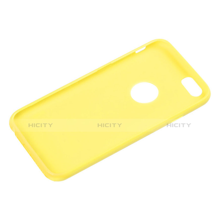 Custodia Silicone Morbida Lucido con Foro per Apple iPhone 6 Giallo