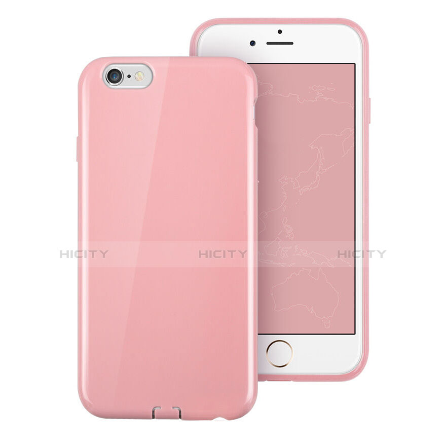 Custodia Silicone Morbida Lucido per Apple iPhone 6 Plus Rosa