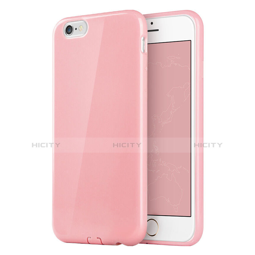 Custodia Silicone Morbida Lucido per Apple iPhone 6 Plus Rosa