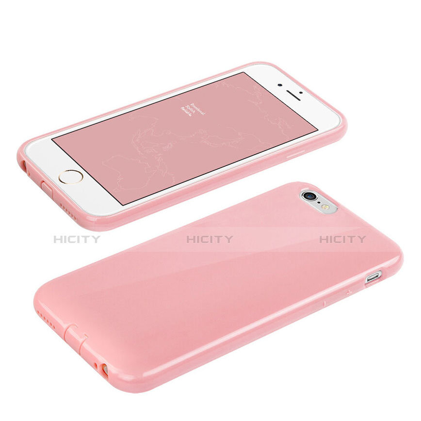 Custodia Silicone Morbida Lucido per Apple iPhone 6 Plus Rosa