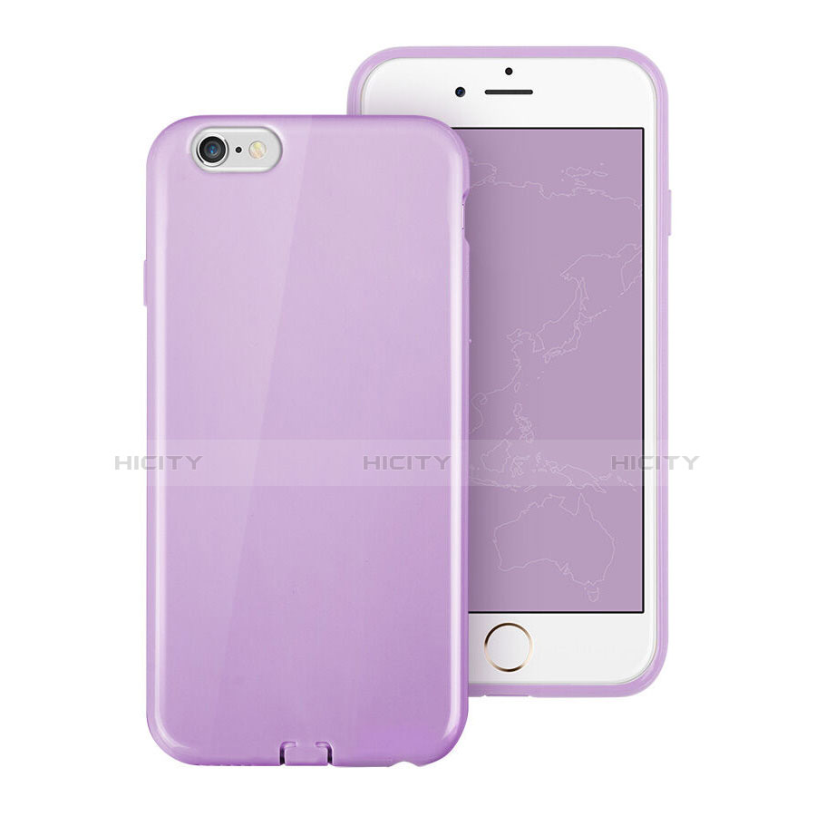 Custodia Silicone Morbida Lucido per Apple iPhone 6 Plus Viola