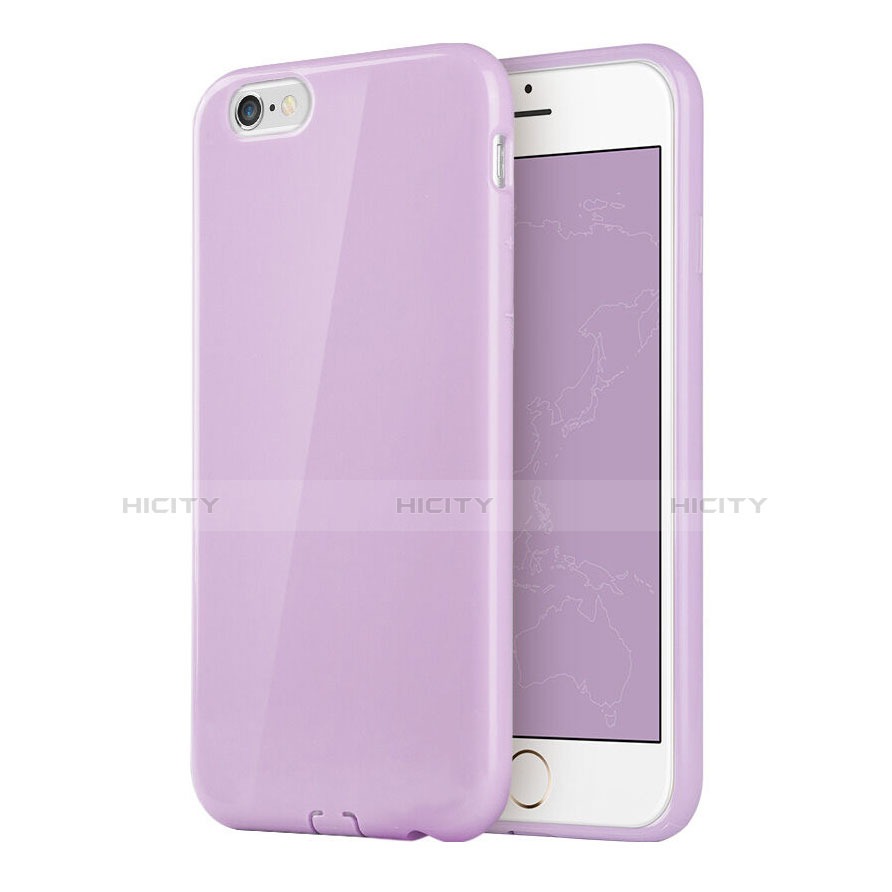 Custodia Silicone Morbida Lucido per Apple iPhone 6 Plus Viola