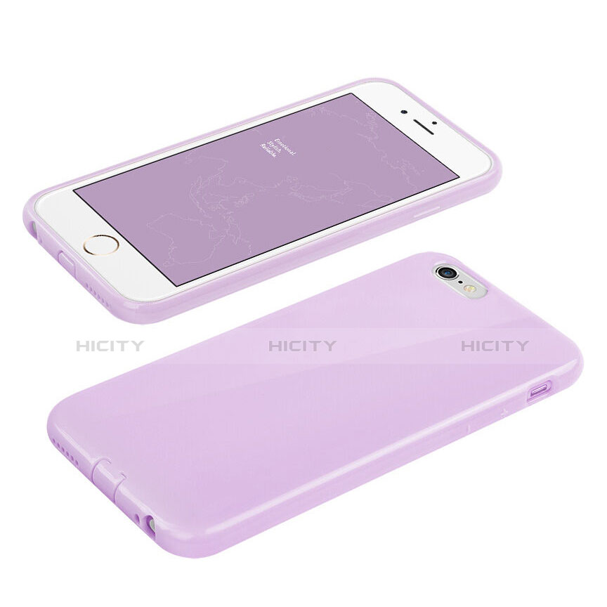 Custodia Silicone Morbida Lucido per Apple iPhone 6 Plus Viola