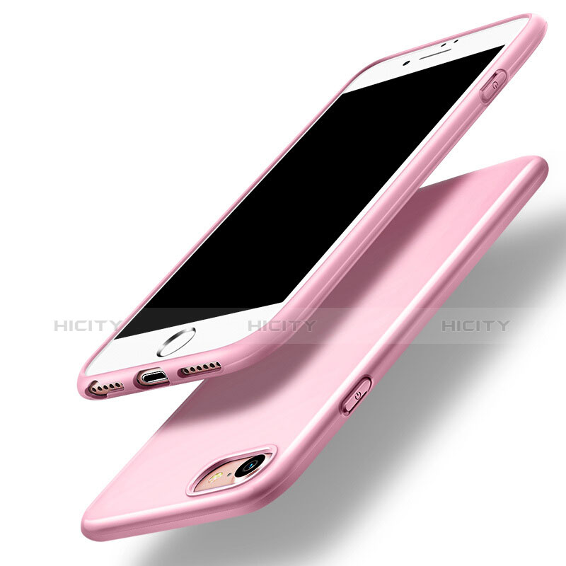 Custodia Silicone Morbida Lucido per Apple iPhone 8 Rosa