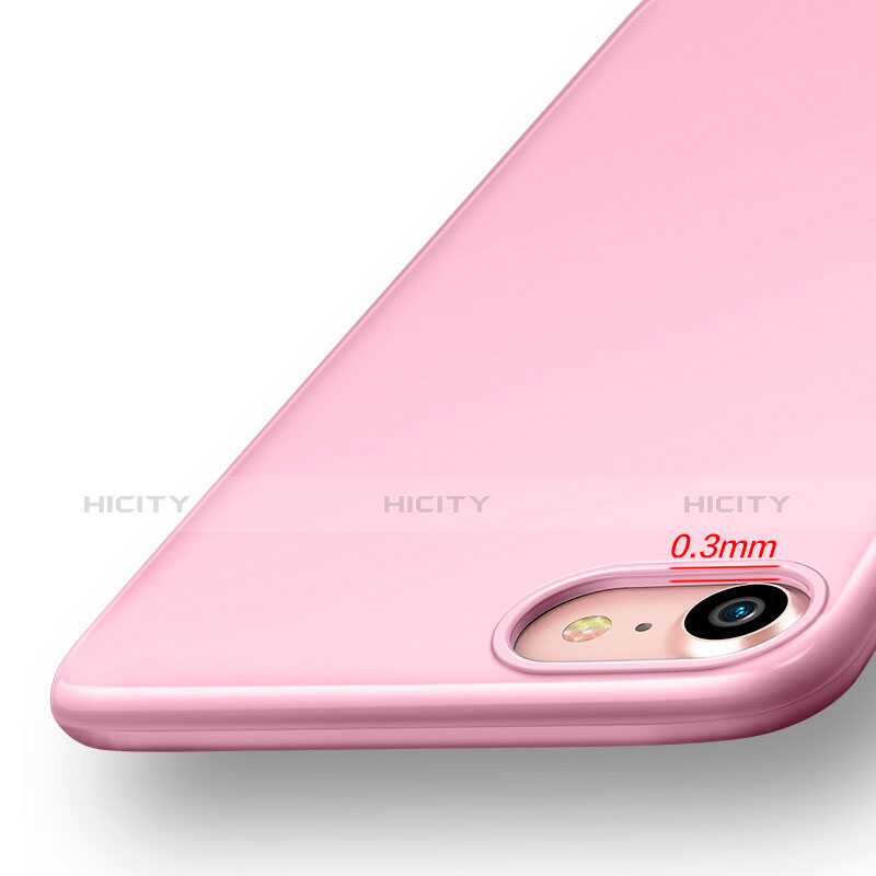 Custodia Silicone Morbida Lucido per Apple iPhone 8 Rosa