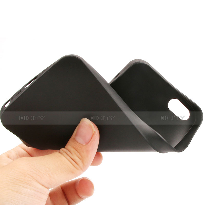 Custodia Silicone Morbida Lucido per Apple iPhone SE Nero