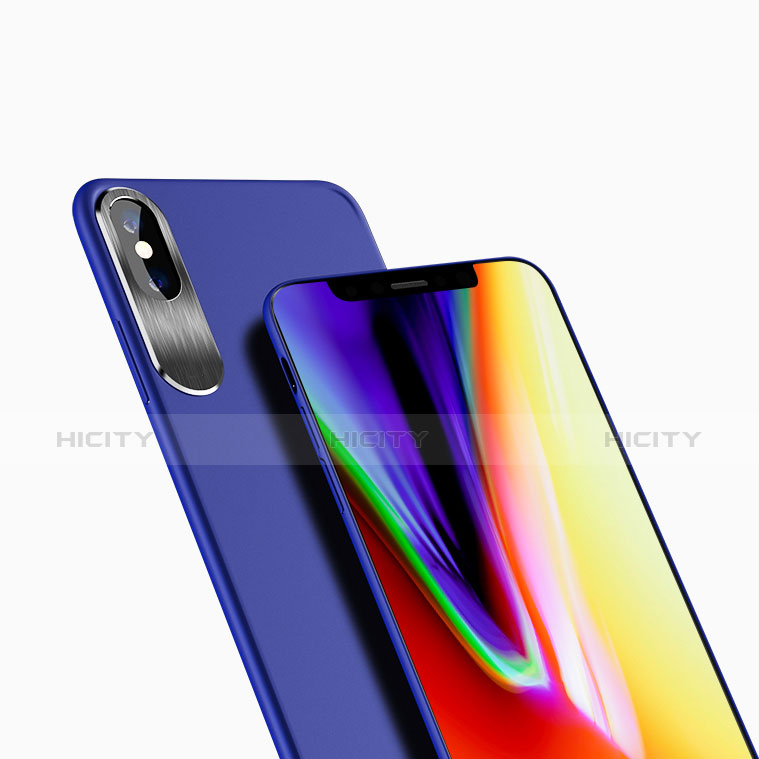 Custodia Silicone Morbida Lucido per Apple iPhone Xs Blu