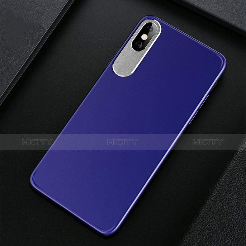 Custodia Silicone Morbida Lucido per Apple iPhone Xs Max Blu