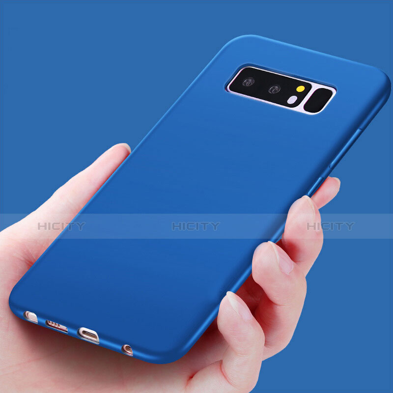 Custodia Silicone Morbida Lucido per Samsung Galaxy Note 8 Duos N950F Blu