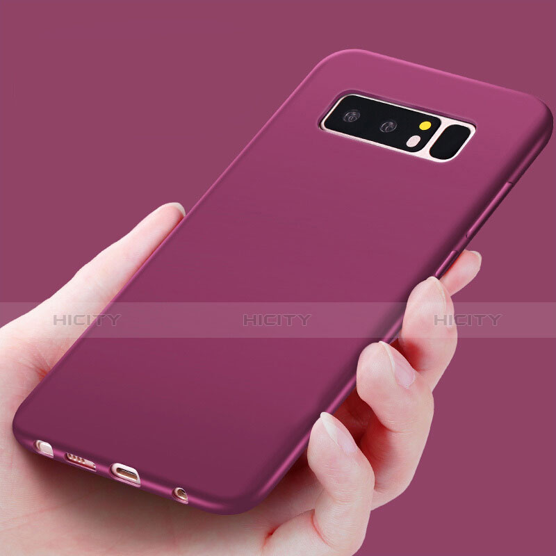 Custodia Silicone Morbida Lucido per Samsung Galaxy Note 8 Viola